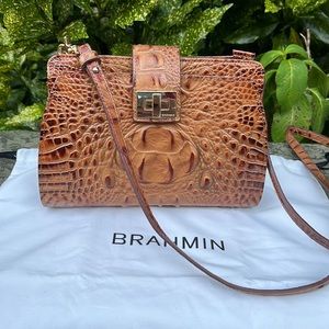 Brahmin Alena Toasted Almond Melbourne Leather Crossbody purse